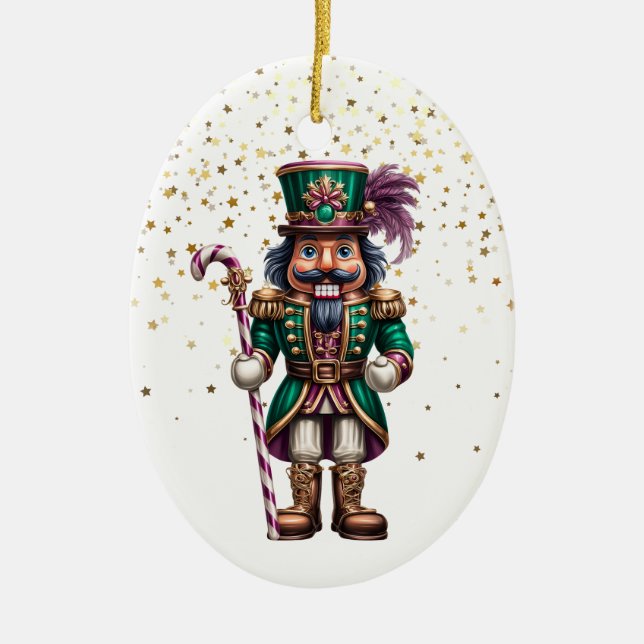 Christmas Nutcracker Ceramic Tree Decoration (Front)