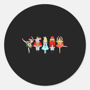 Christmas Nutcracker Character Illustrations  Classic Round Sticker