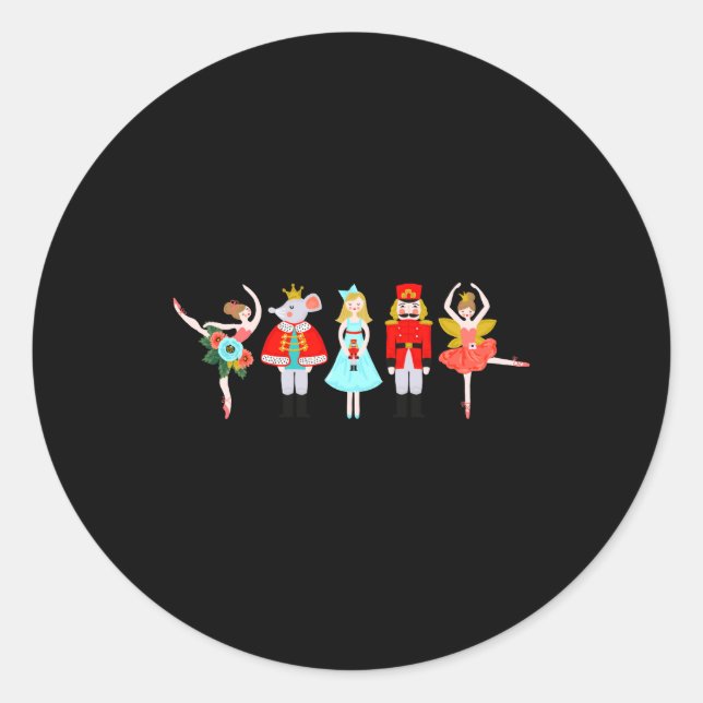 Christmas Nutcracker Character Illustrations  Classic Round Sticker (Front)