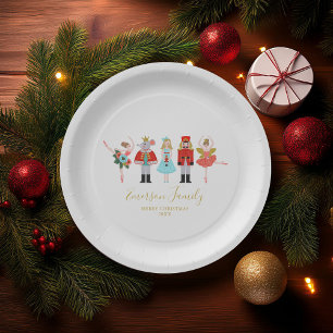 Christmas Nutcracker Character Illustrations Paper Plate