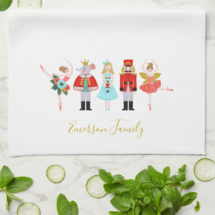 Christmas Nutcracker Character Illustrations Tea Towel