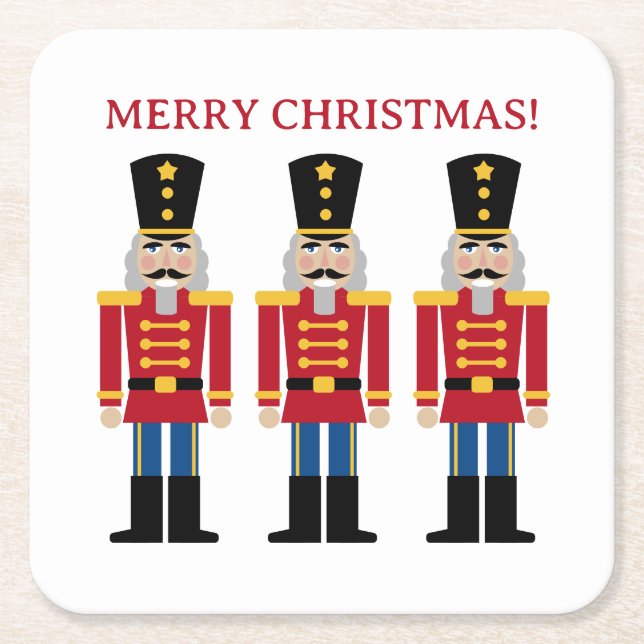 Christmas nutcracker drink coasters for party (Front)