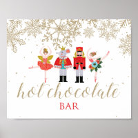Christmas Nutcracker Hot Chocolate Bar Gold Poster