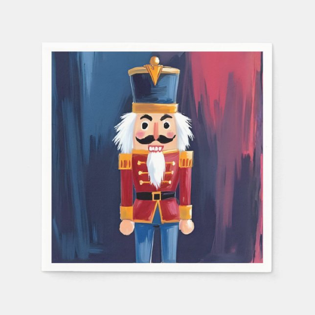 Christmas Nutcracker | Merry Christmas Watercolor Napkin (Front)