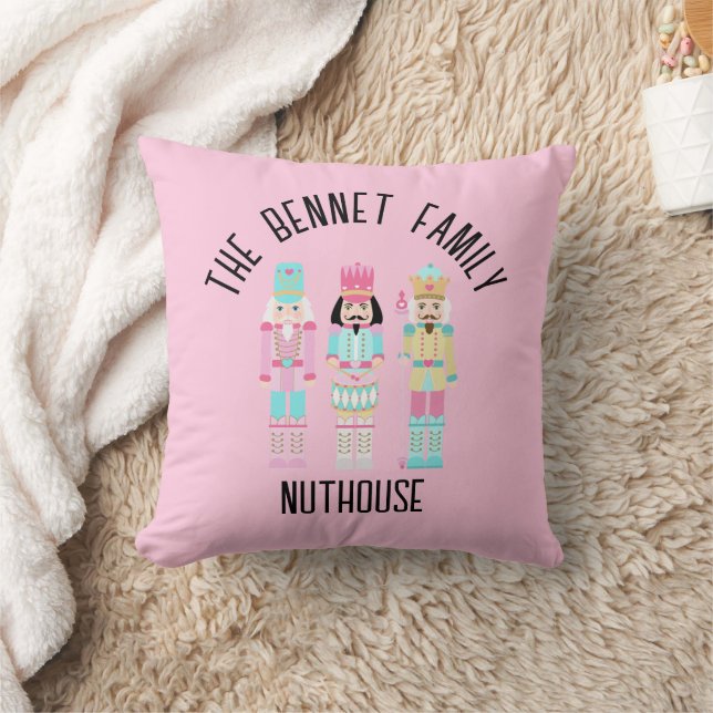 Christmas Nutcracker Pastel Personalized Name Cushion (Blanket)