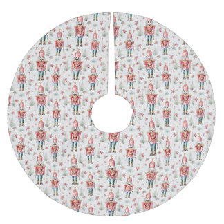 Christmas Nutcracker Pattern Brushed Polyester Tree Skirt