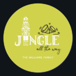 Christmas Nutcracker Personalised Joy Classic Round Sticker<br><div class="desc">Christmas Nutcracker Simple Personalised Sticker design. Matching products can be found in Nutcracker Holiday collection.</div>