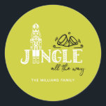 Christmas Nutcracker Personalised Joy Classic Round Sticker<br><div class="desc">Christmas Nutcracker Simple Personalised Sticker design. Matching products can be found in Nutcracker Holiday collection.</div>