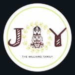 Christmas Nutcracker Personalised Joy Classic Round Sticker<br><div class="desc">Christmas Nutcracker Simple Personalised Sticker design. Matching products can be found in Nutcracker Holiday collection.</div>