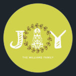 Christmas Nutcracker Personalised Joy Classic Round Sticker<br><div class="desc">Christmas Nutcracker Simple Personalised Sticker design. Matching products can be found in Nutcracker Holiday collection.</div>