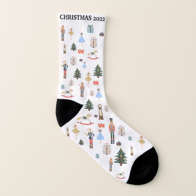 Christmas Nutcracker Personalised Winter Socks (Left Inside)