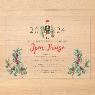 Christmas Nutcracker Script Open House Acrylic Invitations