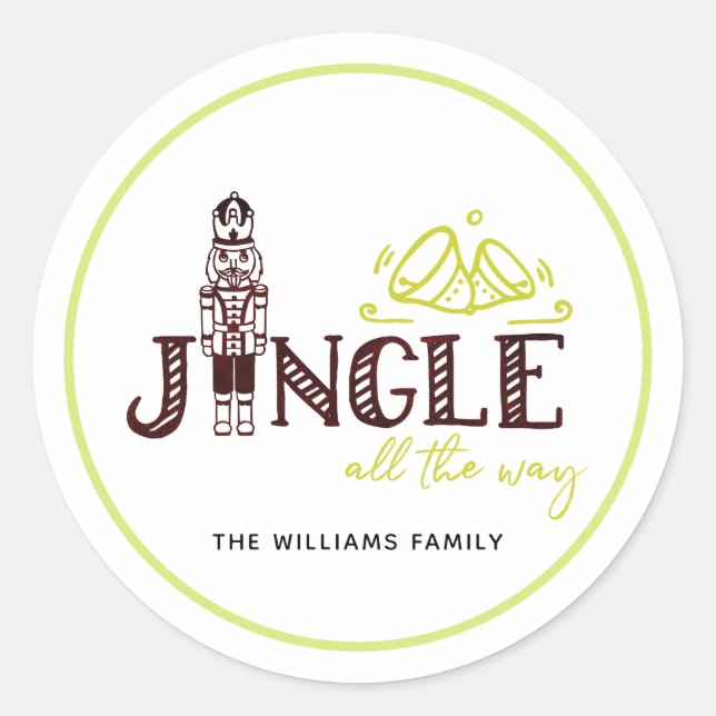 Christmas Nutcracker Simple Personalized Classic Round Sticker (Front)