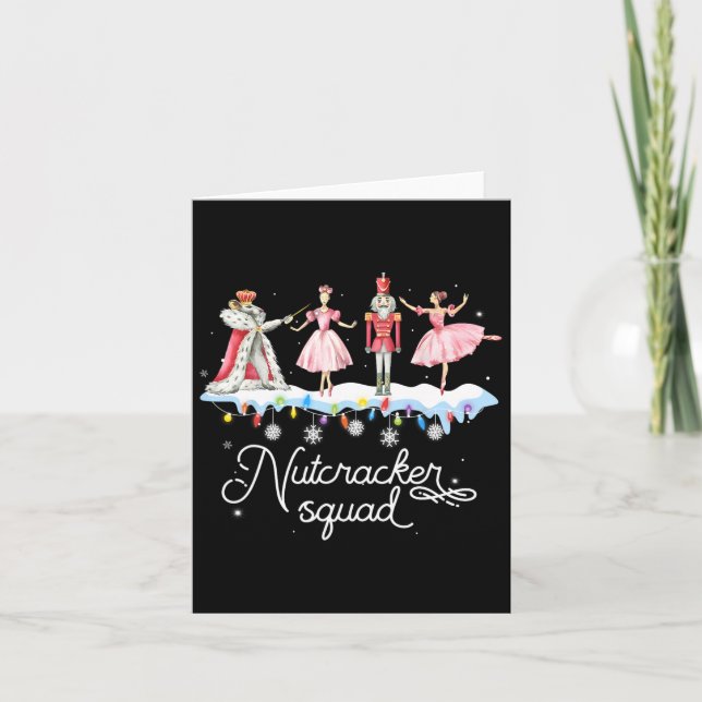Christmas Nutcracker Squad Ballet Dance Women Kids Card (Front)