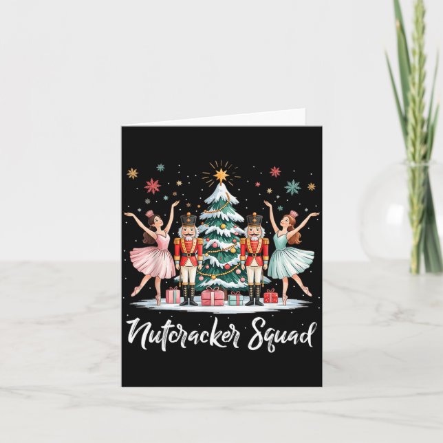 Christmas Nutcracker Squad Ballet Dance Women Kids Card (Front)