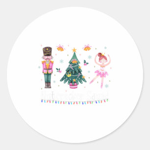 Christmas Nutcracker Squad Ballet Dance Women Kids Classic Round Sticker