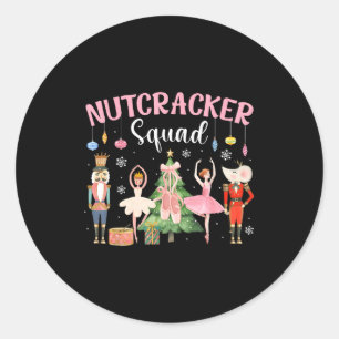 Christmas Nutcracker Squad Ballet Dance Women Kids Classic Round Sticker