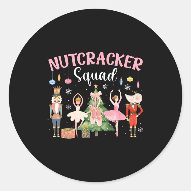 Christmas Nutcracker Squad Ballet Dance Women Kids Classic Round Sticker (Front)