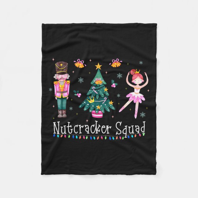 Christmas Nutcracker Squad Ballet Dance Women Kids Fleece Blanket (Front)