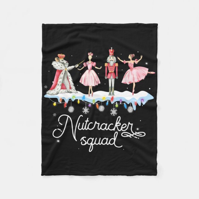 Christmas Nutcracker Squad Ballet Dance Women Kids Fleece Blanket (Front)
