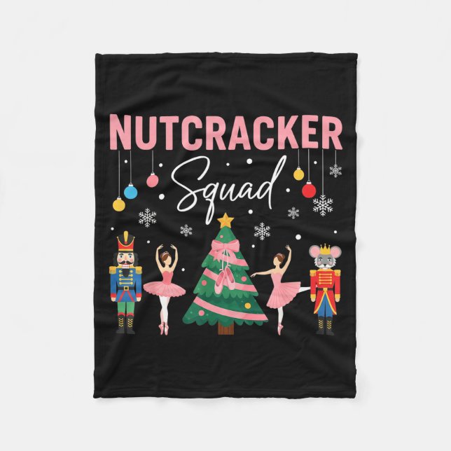 Christmas Nutcracker Squad Ballet Dance Women Kids Fleece Blanket (Front)