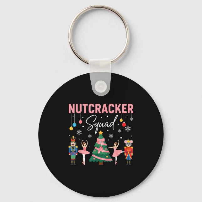 Christmas Nutcracker Squad Ballet Dance Women Kids Key Ring (Front)