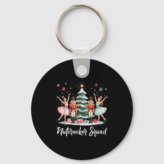 Christmas Nutcracker Squad Ballet Dance Women Kids Key Ring (Front)