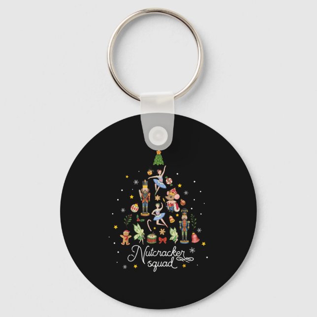 Christmas Nutcracker Squad Ballet Dance Women Kids Key Ring (Front)