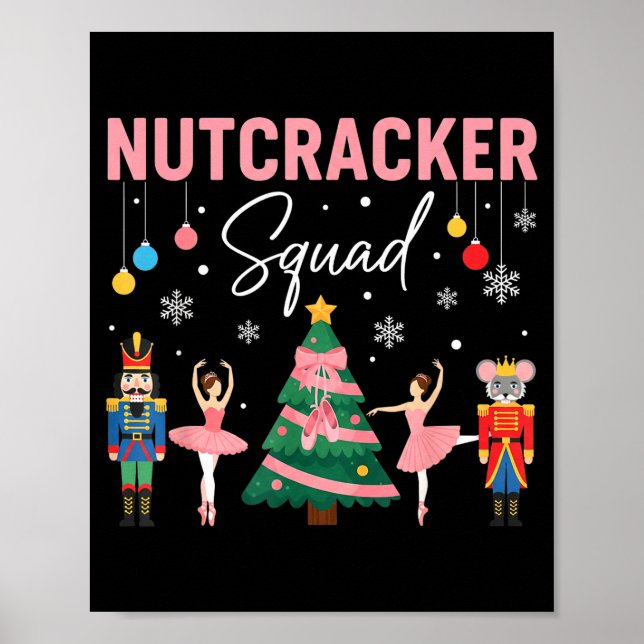 Christmas Nutcracker Squad Ballet Dance Women Kids Poster (Front)