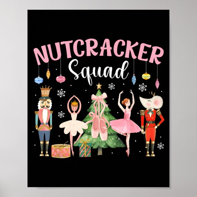Christmas Nutcracker Squad Ballet Dance Women Kids Poster (Front)