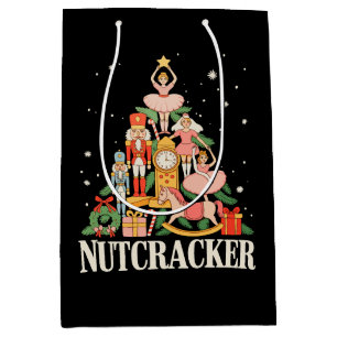 Christmas Nutcracker Squad Ballet Dance Xmas Medium Gift Bag