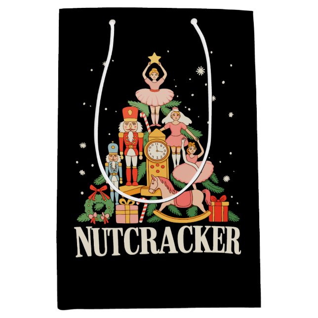 Christmas Nutcracker Squad Ballet Dance Xmas Medium Gift Bag (Front)