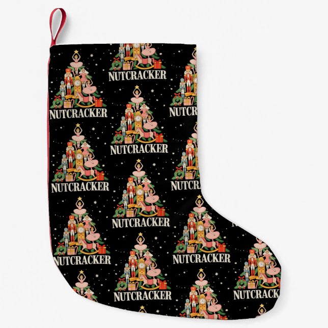Christmas Nutcracker Squad Ballet Dance Xmas Small Christmas Stocking (Front)