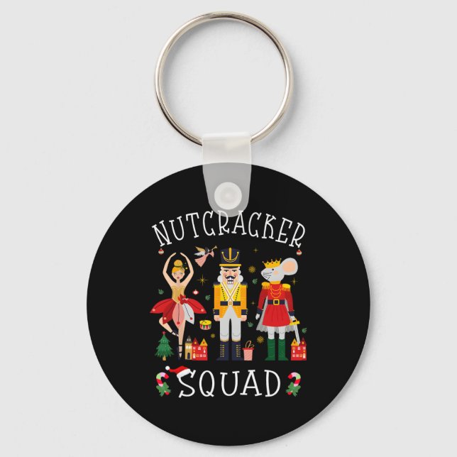 Christmas Nutcracker Squad Byllet Dance Women Kids Key Ring (Front)
