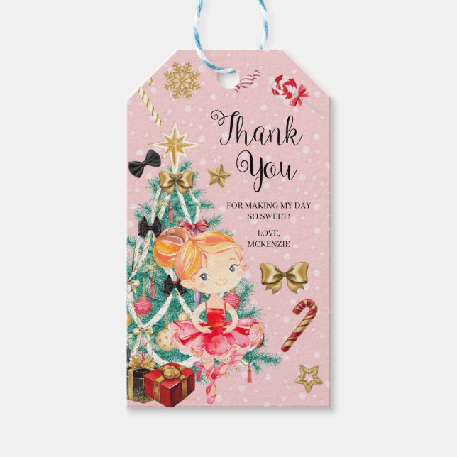 Christmas Nutcracker Sugar Plum Fairy Favour Tag (Front)