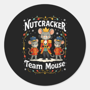 Christmas Nutcracker Team Mouse Funny Soldier Xmas Classic Round Sticker