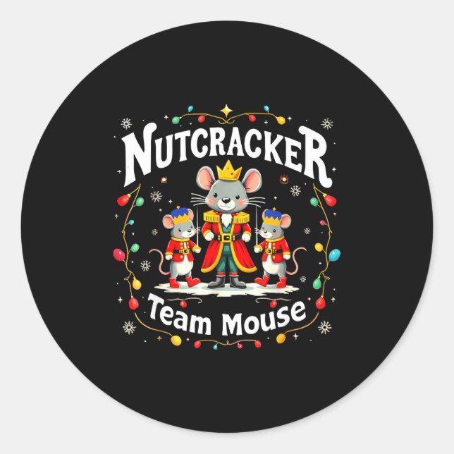 Christmas Nutcracker Team Mouse Funny Soldier Xmas Classic Round Sticker (Front)