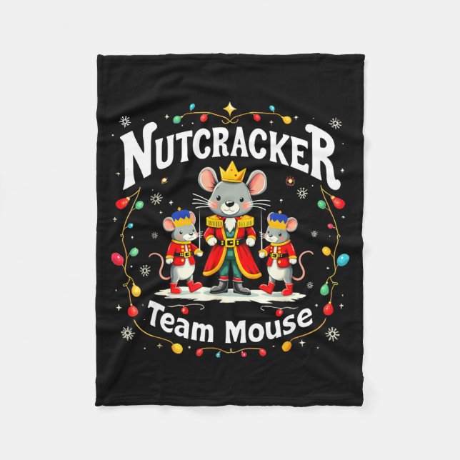Christmas Nutcracker Team Mouse Funny Soldier Xmas Fleece Blanket (Front)