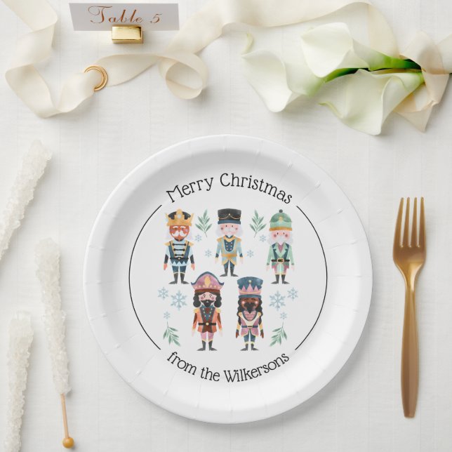 Christmas Nutcracker Toy Soldiers Paper Plate (Wedding)