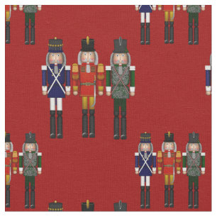 Christmas Nutcracker Trio Red-Fabric Fabric