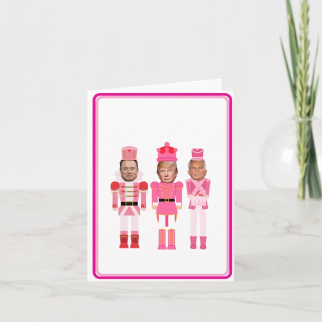 Christmas Nutcracker Trump Kennedy Musk Card (Front)