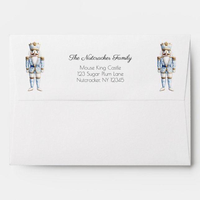 Christmas Nutcracker Watercolor Envelope (Back (Top Flap))
