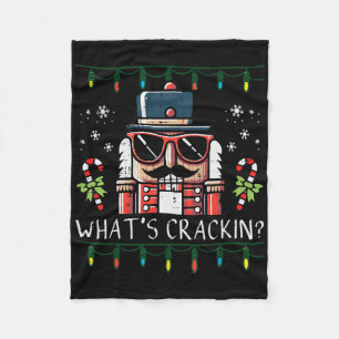 Christmas Nutcracker Whats Crackin Funny Xmas Men  Fleece Blanket