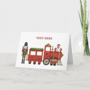 Christmas nutcracker with train card