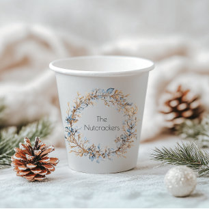 Christmas Nutcracker Wreath Watercolor Paper Cups