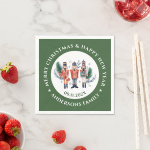 Christmas nutcrackers composition napkin