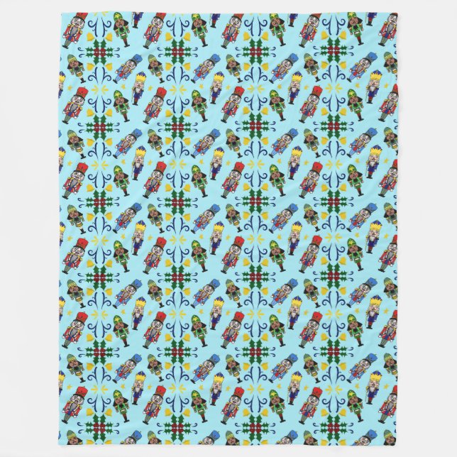 Christmas Nutcrackers Fleece Blanket (Front)