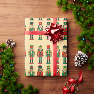 Christmas Nutcrackers on Light Wrapping Paper