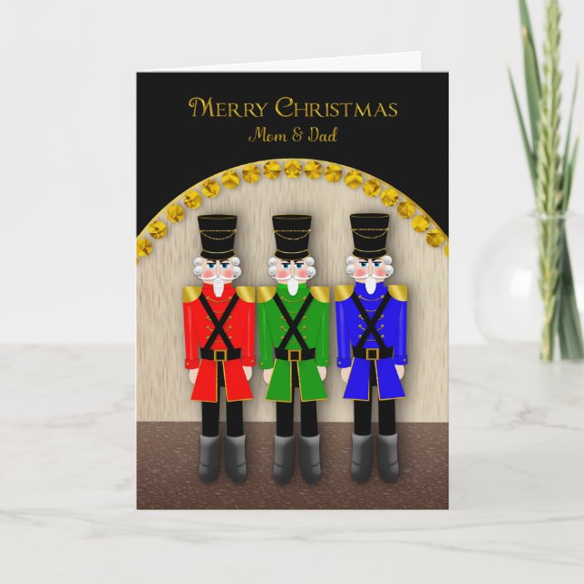 Christmas, Nutcrackers on Stage, Mum and Dad Card (Front)