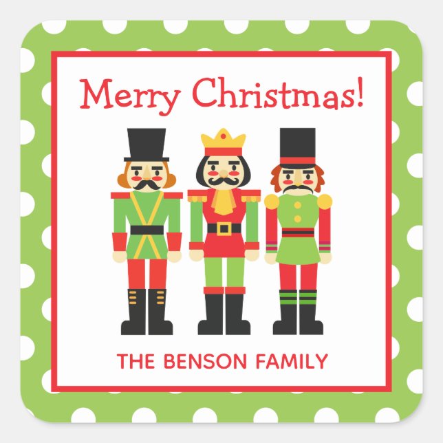 Christmas Nutcrackers Personalised Gift Stickers (Front)